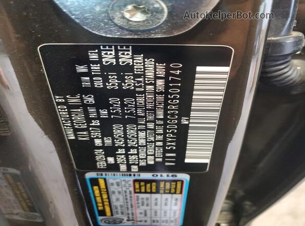5XYP5DGC3RG501740 2024 KIA TELLURIDE Зеленый Вид наклейки с VIN-кодом