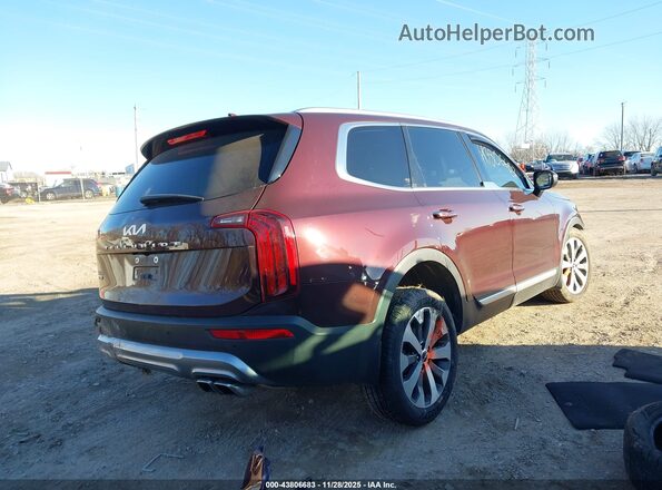 5XYP6DHC9NG200699 2022 KIA TELLURIDE Burgundy Trasero derecho
