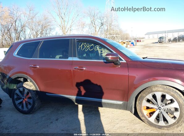5XYP6DHC9NG200699 2022 KIA TELLURIDE Burgundy Vista interior de 360 grados