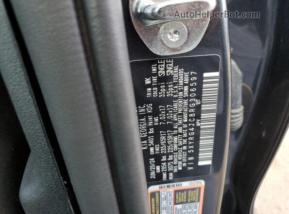 5XYRG4JC8RG306597 2024 KIA SORENTO Charcoal VIN կոդի պիտակի տեսք