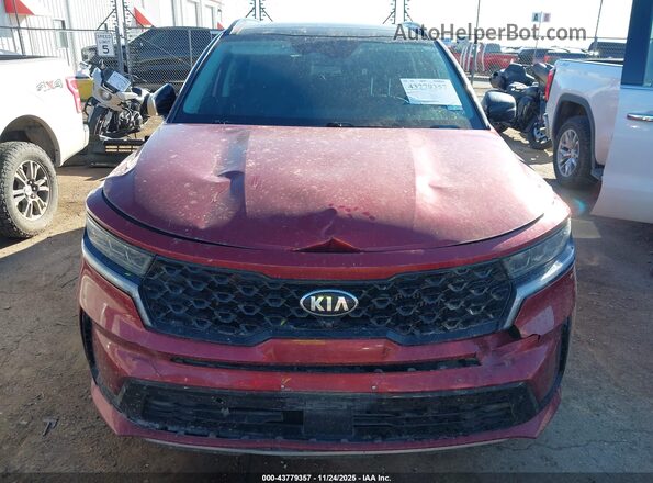 5XYRK4LF9MG066474 2021 KIA SORENTO Maroon Vista del cuadro de instrumentos