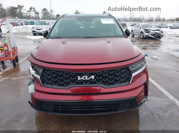 5XYRL4LC2NG085324 2022 KIA SORENTO Burgundy უკანა სალონის ხედი