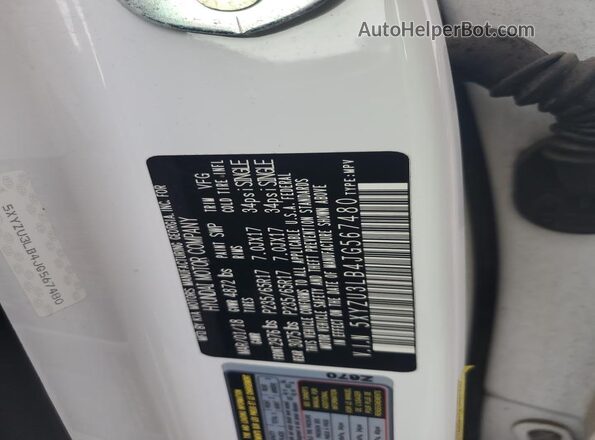 5XYZU3LB4JG567480 2018 HYUNDAI SANTA Белый Вид подкапотного пространства