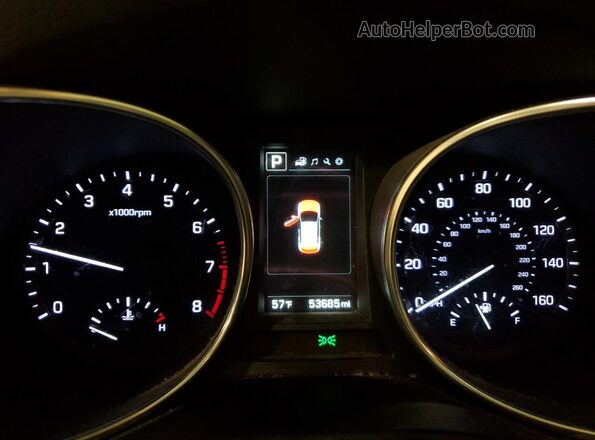 5XYZUDLBXJG522601 2018 HYUNDAI SANTA Silver Widok zestawu wskaźników