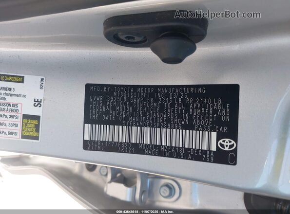 5YFB4MDE7SP289896 2025 TOYOTA LL Silver Вид підкапотного простору