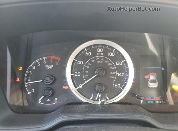 5YFEPRAE8LP083641 2020 TOYOTA LL Silver ხელსაწყოთა პანელის ხედი