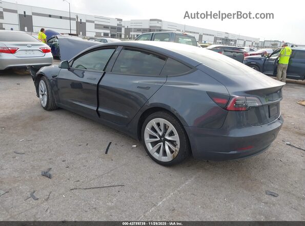 5YJ3E1EB0NF186565 2022 TESLA MODEL 3 Black Rear left
