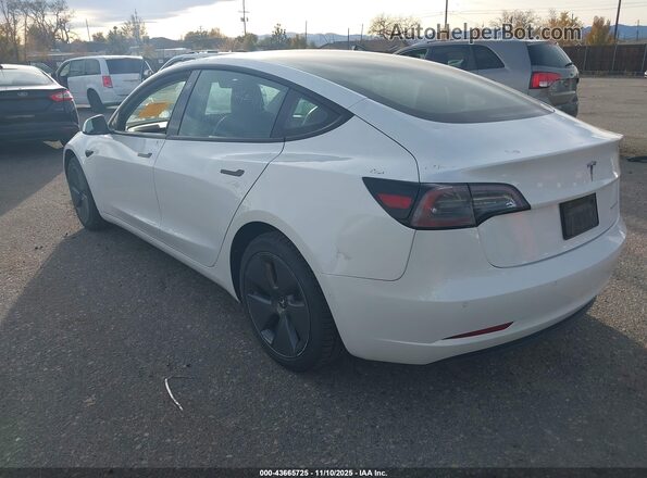 5YJ3E1EB0NF194746 2022 TESLA MODEL 3 White Trasero izquierdo