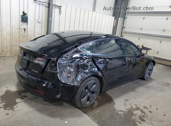 5YJ3E1EB2NF195560 2022 TESLA MODEL Черный Задняя правая четверть