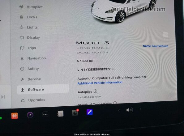 5YJ3E1EB6NF137256 2022 TESLA MODEL 3 Белый 