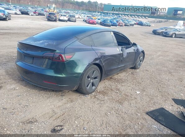 5YJ3E1EB6NF226910 2022 TESLA MODEL 3 Зеленый Задняя правая четверть