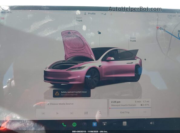 5YJ3E1EB6RF728869 2024 TESLA MODEL 3 Gray Vista de los asientos traseros