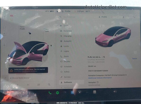 5YJ3E1EB6RF728869 2024 TESLA MODEL 3 Gray 