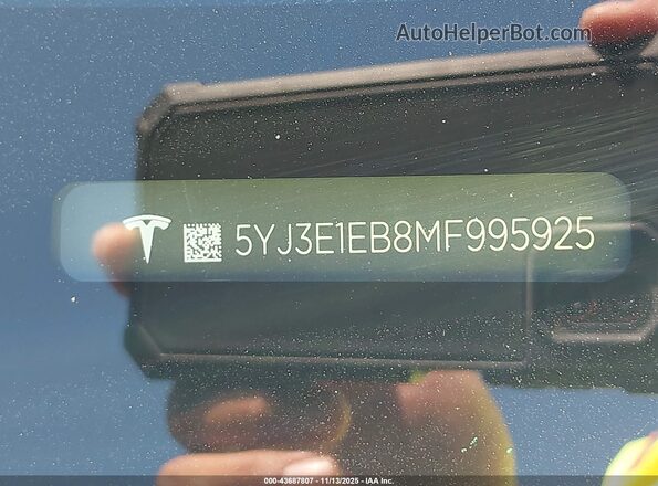 5YJ3E1EB8MF995925 2021 TESLA MODEL 3 Серый 