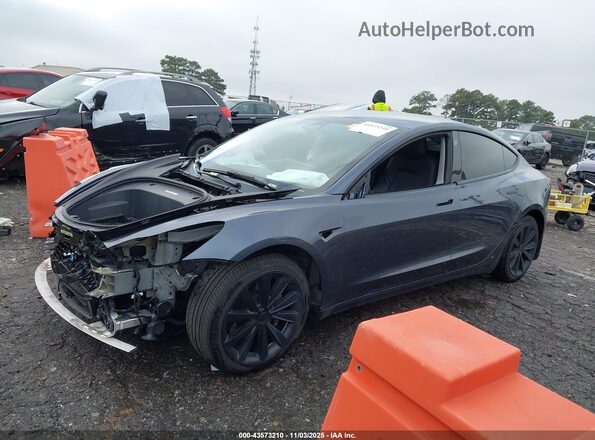 5YJ3E1EB8NF354677 2022 TESLA MODEL 3 Gray Vista tres cuartos delantera izquierda