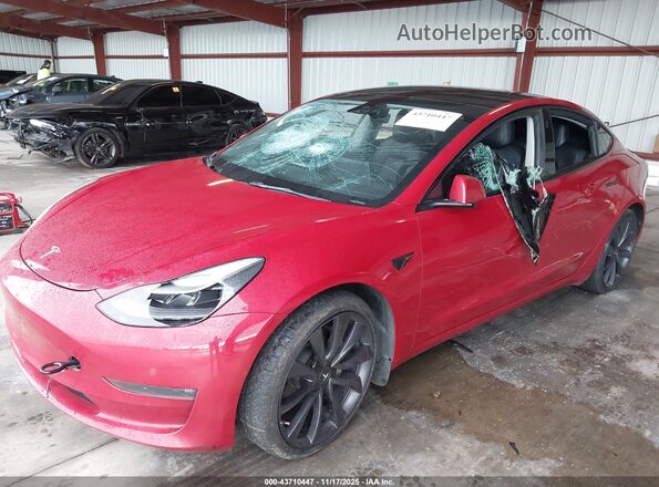 5YJ3E1EB9NF187472 2022 TESLA MODEL 3 Красный Вид спереди
