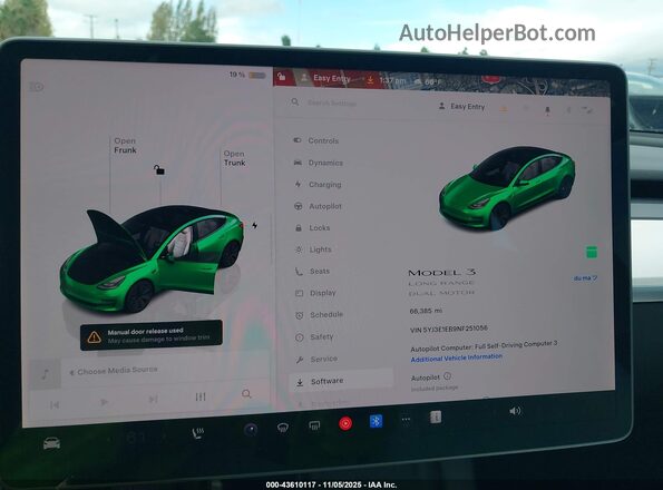 5YJ3E1EB9NF251056 2022 TESLA MODEL 3 Белый Вид задних сидений