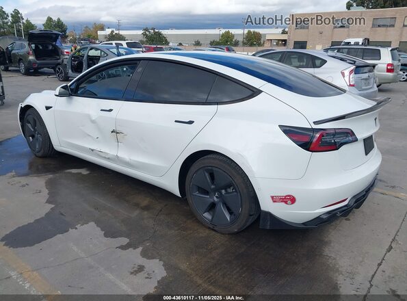 5YJ3E1EB9NF251056 2022 TESLA MODEL 3 Белый Задняя левая четверть
