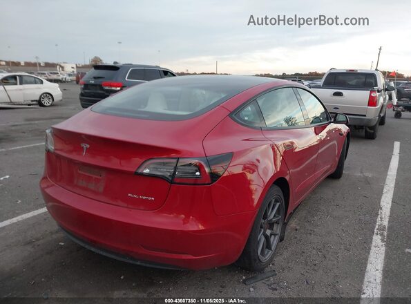 5YJ3E1EB9NF367308 2022 TESLA MODEL 3 Red Rear right