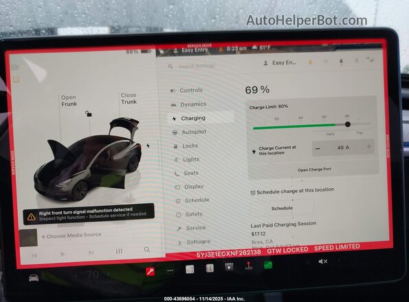 5YJ3E1ECXNF262138 2022 TESLA MODEL 3 Black 