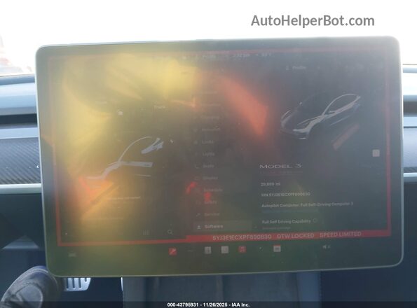 5YJ3E1ECXPF690830 2023 TESLA MODEL 3 Gray Vista de los asientos traseros