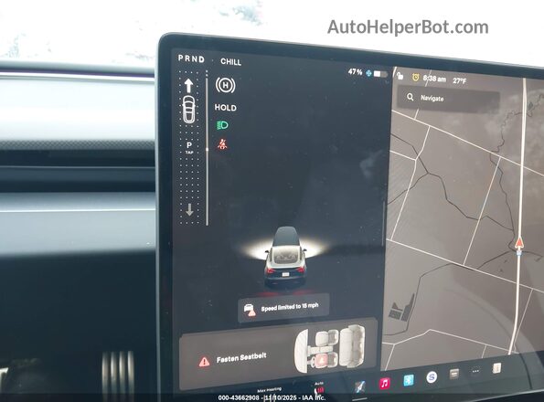 5YJ3E1ET0RF835537 2024 TESLA MODEL 3 Gray უკანა სავარძლების ხედი