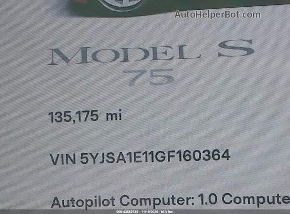 5YJSA1E11GF160364 2016 TESLA MODEL S Red 