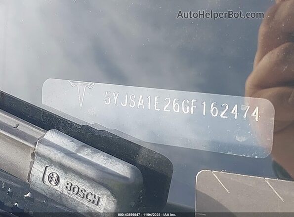 5YJSA1E26GF162474 2016 TESLA MODEL S Белый 