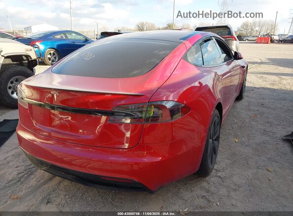 5YJSA1E53MF455903 2021 TESLA MODEL S Красный Задняя правая четверть