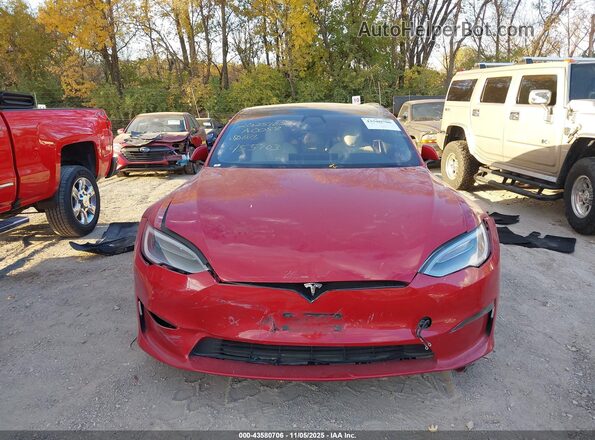 5YJSA1E53MF455903 2021 TESLA MODEL S Красный Вид спереди