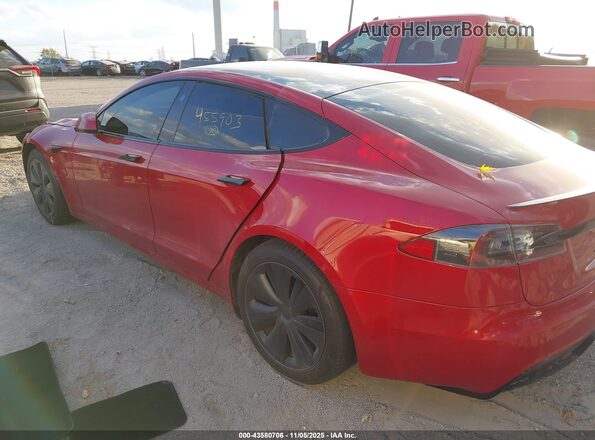 5YJSA1E53MF455903 2021 TESLA MODEL S Красный Вид задней части салона
