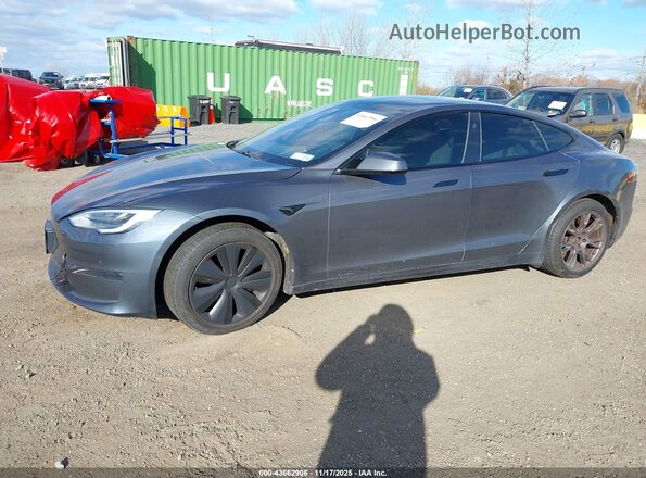 5YJSA1E5XMF440010 2021 TESLA MODEL S Серый Передняя левая четверть