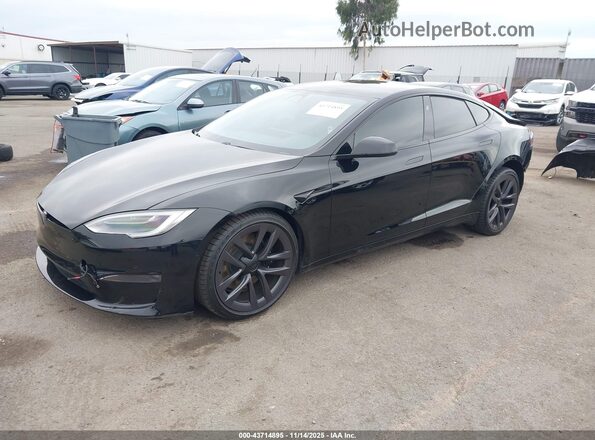 5YJSA1E5XNF463529 2022 TESLA MODEL S Black Przód lewy