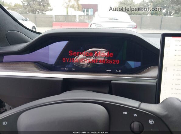 5YJSA1E5XNF463529 2022 TESLA MODEL S Black Widok tylnych siedzeń
