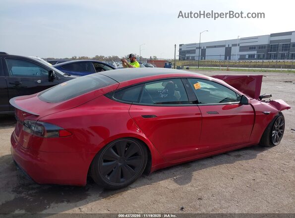 5YJSA1E61MF438378 2021 TESLA MODEL S Red Вид щитка приладів