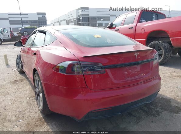 5YJSA1E61MF438378 2021 TESLA MODEL S Red Задня ліва чверть