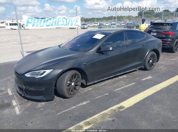 5YJSA1E63NF459928 2022 TESLA MODEL S Black Przód lewy