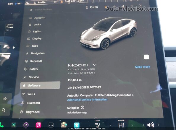 5YJYGDEE3LF017097 2020 TESLA MODEL Y White Vista de los asientos traseros
