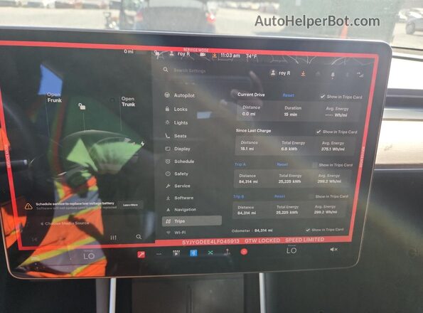 5YJYGDEE4LF045913 2020 TESLA MODEL Черный Вид щитка приборов