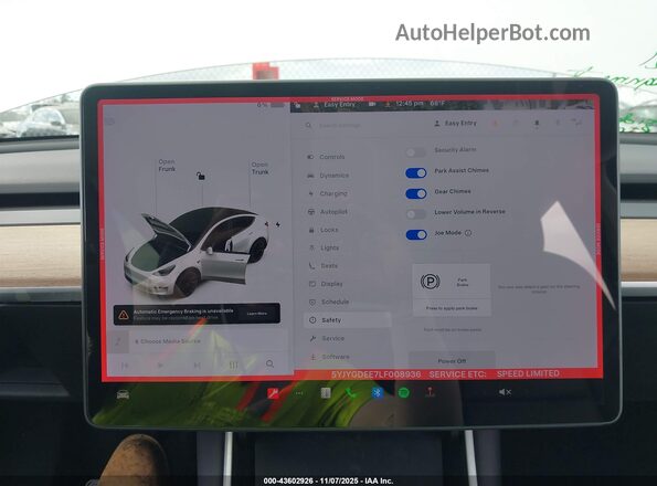 5YJYGDEE7LF008936 2020 TESLA MODEL Y Белый 