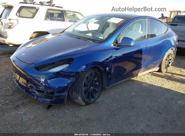 5YJYGDEE9MF089827 2021 TESLA MODEL Y Blue წინა მარცხენა ხედი სამი მეოთხედიდან