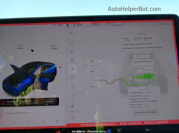 5YJYGDEE9MF089827 2021 TESLA MODEL Y Blue 