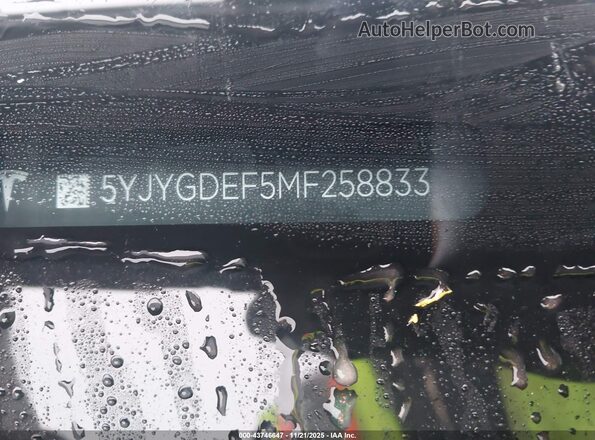 5YJYGDEF5MF258833 2021 TESLA MODEL Y Черный Вид подкапотного пространства