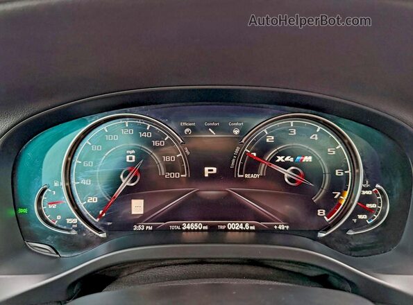 5YMUJ0C08LLU67316 2020 BMW X4 Red Vista del salpicadero