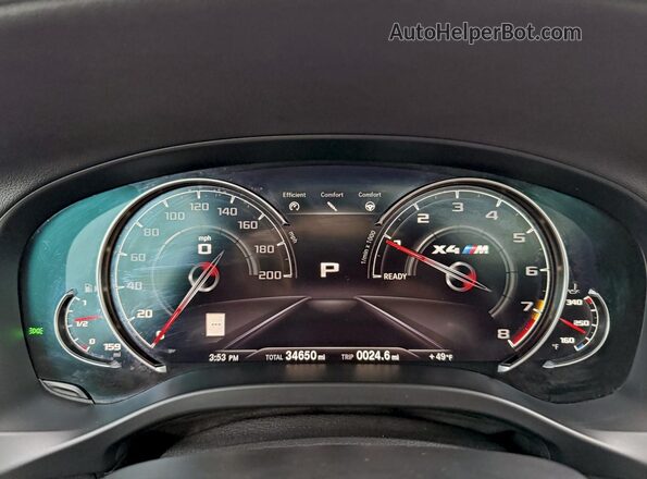 5YMUJ0C08LLU67316 2020 BMW X4 Red Вид панелі приладів