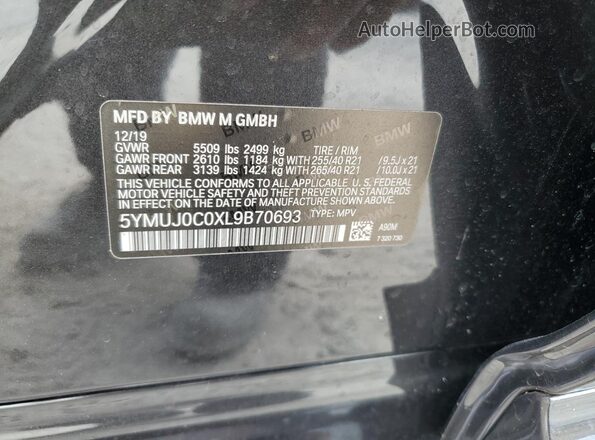 5YMUJ0C0XL9B70693 2020 BMW X4 Black Widok wnętrza 360 stopni