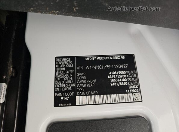W1Y4NCHY5PT120427 2023 MERCEDES-BENZ SPRINTER Белый 