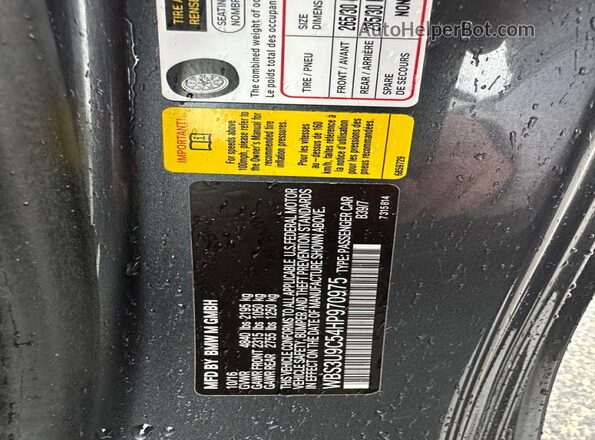 WBS3U9C54HP970975 2017 BMW M4 Gray 