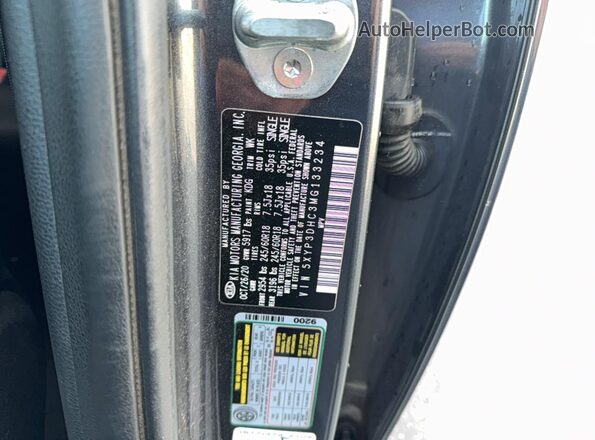 5XYP3DHC3MG133234 2021 KIA TELLURIDE Gray Вид задньої частини салону