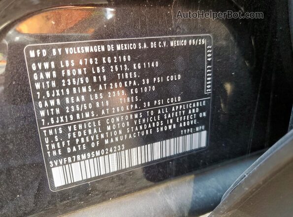 3VVFR7RM9SM024233 2025 VOLKSWAGEN TIGUAN Black სალონის 360-გრადუსიანი ხედი